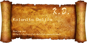 Kolonits Delila névjegykártya